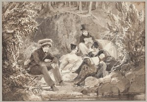 Gruppe am Wasser von John Harden