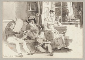 Jessy und drei Kinder, 1815 von John Harden
