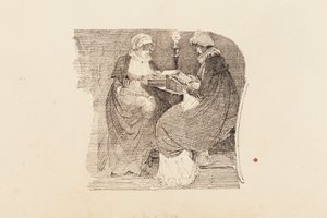 Zwei Frauen lesen bei Lampenlicht, 1804 von John Harden