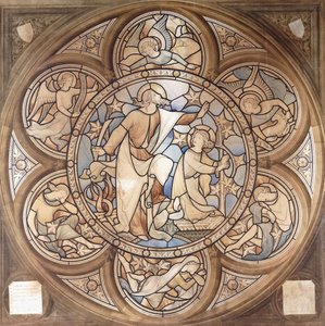 Hommage an Pugin, ein Entwurf für ein Buntglasfenster, um 1850
