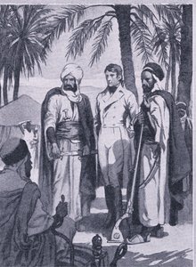 1853 brach David Livingstone mit einer kleinen Gruppe Einheimischer zu einer 1000 Meilen langen Reise durch Sümpfe und Wälder auf, Newnes Pictorial Knowledge, veröffentlicht von Newnes, ca. 1950er Jahre