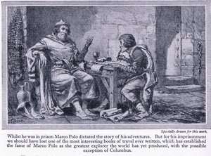 Während seiner Gefangenschaft diktierte Marco Polo die Geschichte seiner Abenteuer, ca. 1950
