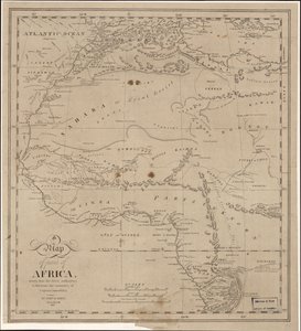 Karte eines Teils von Afrika zur Illustration der Erzählung von Kapitän James Riley von John Hartshorne