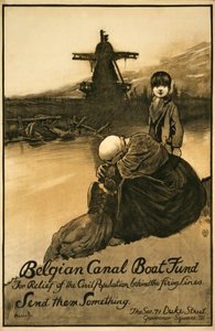 Fundraising-Kampagne für den Belgian Canal Boat Fund, veröffentlicht 1914-18