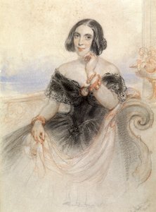 Dame in einem schwarzen Kleid, 1847