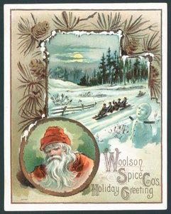 Weihnachtskarte der Woolson Spice Company