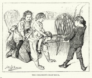 Die halbe Stunde der Kinder - Spielen mit ihrem Vater (Gravur) von John Henry Frederick (after) Bacon
