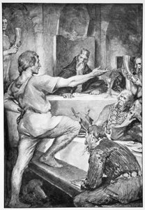 Beowulf antwortet hochmütig auf Hunferth, 1910 von John Henry Frederick Bacon