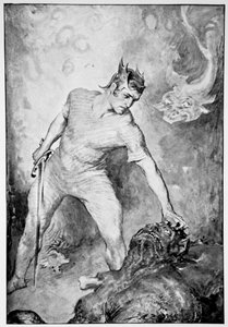 Beowulf schneidet Grendel den Kopf ab, 1910 von John Henry Frederick Bacon