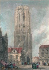 Die Kirche von St. Rembauld, Mecheln, Mitte bis Ende des 19. Jahrhunderts von John Henry Le Keux