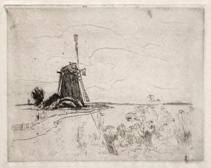 Mühle und Unkraut, Holland von John Henry Twachtman