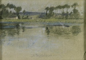 Bäume über dem Fluss von John Henry Twachtman