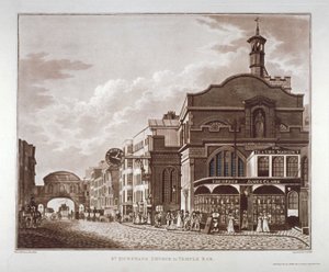 Fleet Street von St Dunstan im Westen bis Temple Bar, City of London von John Hickin