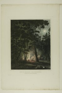 Ansicht bei Mondschein, in der Nähe von Fayetteville, Tafel drei der zweiten Ausgabe von Picturesque Views of American Scenery