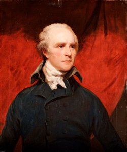 Porträt des Rt. Hon. Thomas Grenville, M.P., halblang, in einem grauen Mantel und einem weißen Krawatte von John Hoppner