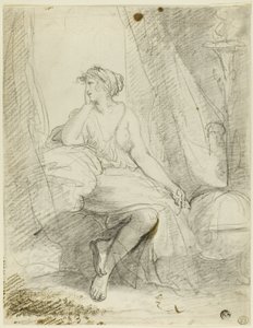 Sitzende Frau