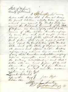 Treueeid von John Hyde aus Missouri, County of St. Louis