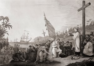 Kolumbus landet in der Neuen Welt