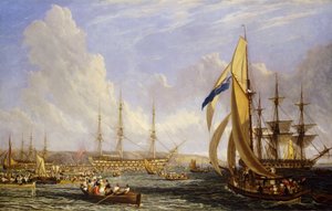 Maritime Szene vor Plymouth (England) im August 1815