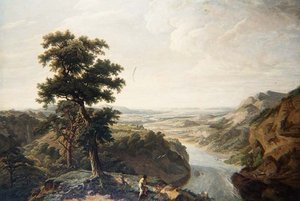 Der Fluss Severn, Blick zum Meer von John James Chalon
