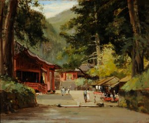 Eingang zum Mausoleum von Jyemiten, Nikko, Japan von John Jnr. Varley