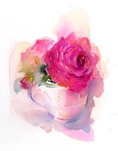 Rose in Teetasse