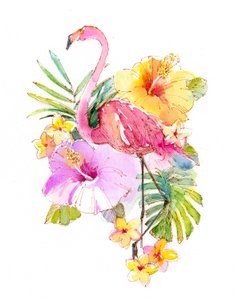 Tropische Collage, 2017 (Aquarell) von John Keeling