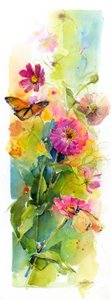 Zinnien und Schmetterlinge von John Keeling