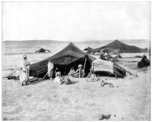 Karawanenlager, Sahara-Wüste, spätes 19. Jahrhundert
