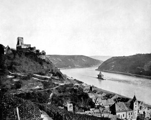Der Rhein, Gutenfels und die Pfalz, Deutschland, 1893