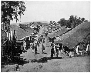 Dorf in der Nähe von Kalkutta, Indien, späte 19. Jahrhundert