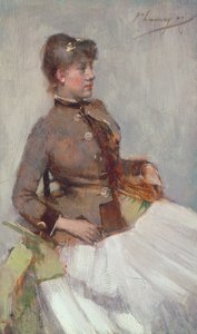 Porträt einer sitzenden Dame, 1887 von John Lavery