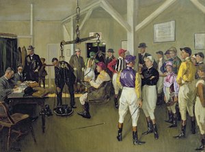 Der Wiegeraum, Hurst Park von John Lavery
