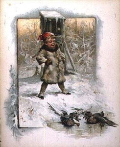 Jack Frost: Kleiner Junge beobachtet Enten auf dem Eis