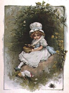 Kleine Miss Muffet, aus einem illustrierten Kinderreimbuch