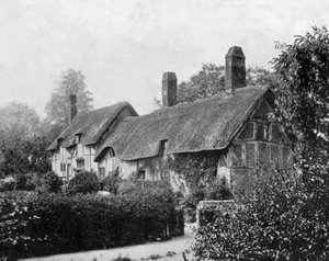 Cottage (Haus) von Ann Hathaway (Shakespeares Frau) in Stratford upon Avon, England, Foto ca. 1890