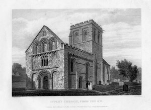 Iffley Kirche von Südwesten, Oxford, 1834