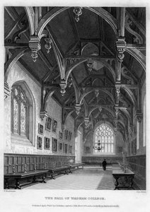 Die Halle des Wadham College, Universität Oxford, 1836 von John Le Keux