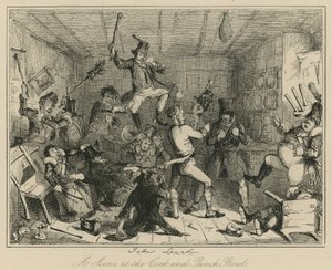 Eine Szene im Cock and Punch Bowl von John Leech