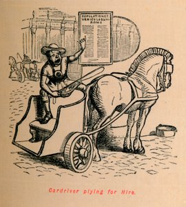 Kutscher, der zur Miete fährt, 1852 von John Leech