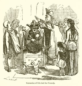Krönung von Ethelred dem Unbereiten von John Leech