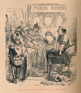 Hanno verkündet die Leere der Staatskassen, 1852 von John Leech
