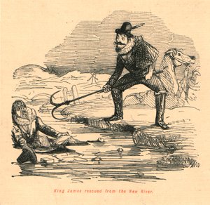 König James aus dem New River gerettet von John Leech