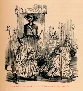 König Johann droht, den Bischöfen die Nasen abzuschneiden, ca. 1860 von John Leech