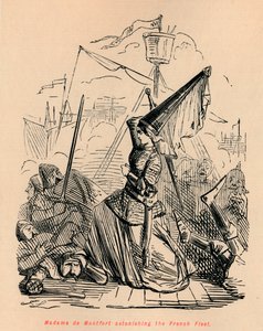 Madame de Montfort erstaunt die französische Flotte, ca. 1860 von John Leech