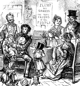 Mitglieder einer erstklassigen Familie verbringen Zeit zusammen in einem Geschäft von John Leech