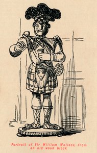 Porträt von Sir William Wallace, von einem alten Holzblock