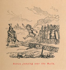Remus springt über die Mauern, 1852 von John Leech