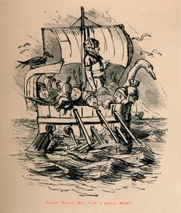 Römisches Kriegsschiff, von einer seltenen Medaille