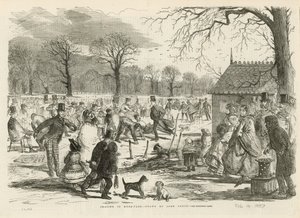 Schlittschuhlaufen im Hyde Park von John Leech